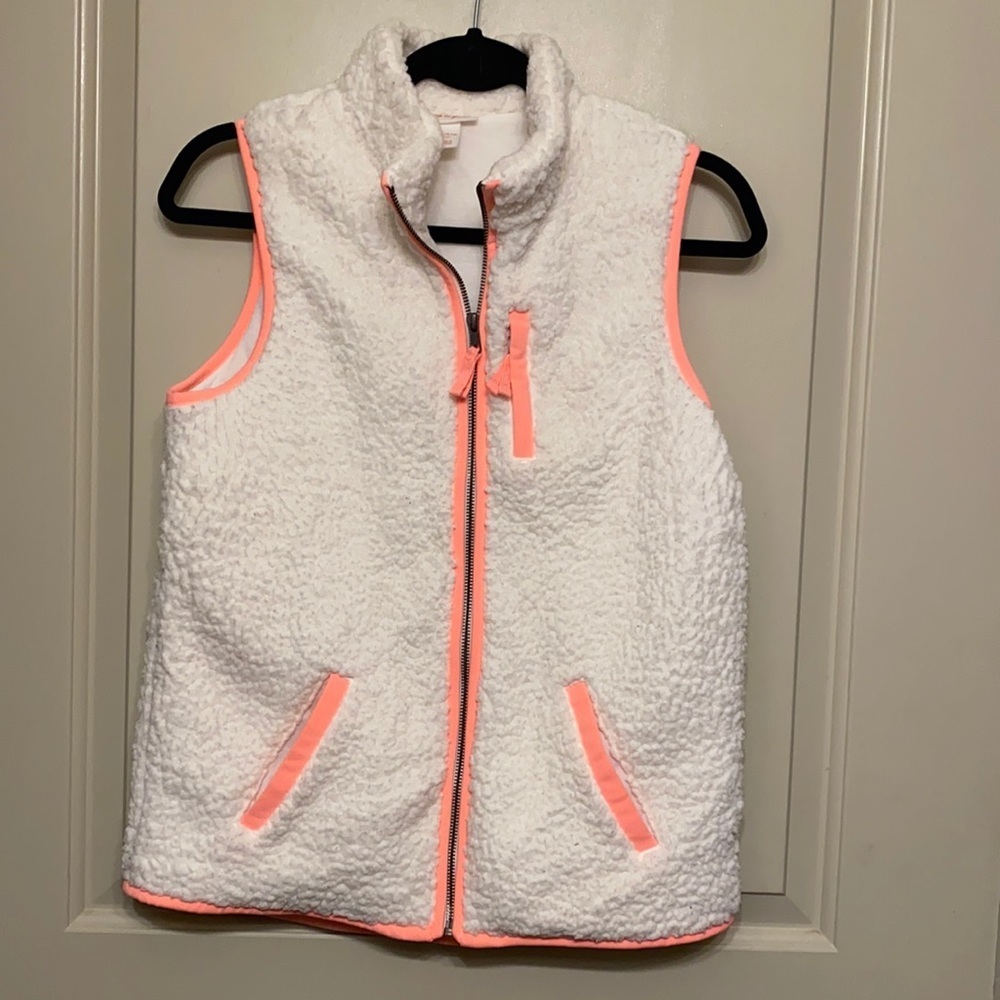 Cat & Jack white and neon pink vest XL 14/16 juniors